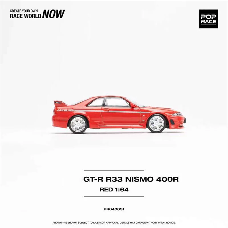Pop Race x Xcartoys 1:64 GT-R R33 NISMO 400R RED Model Car 2