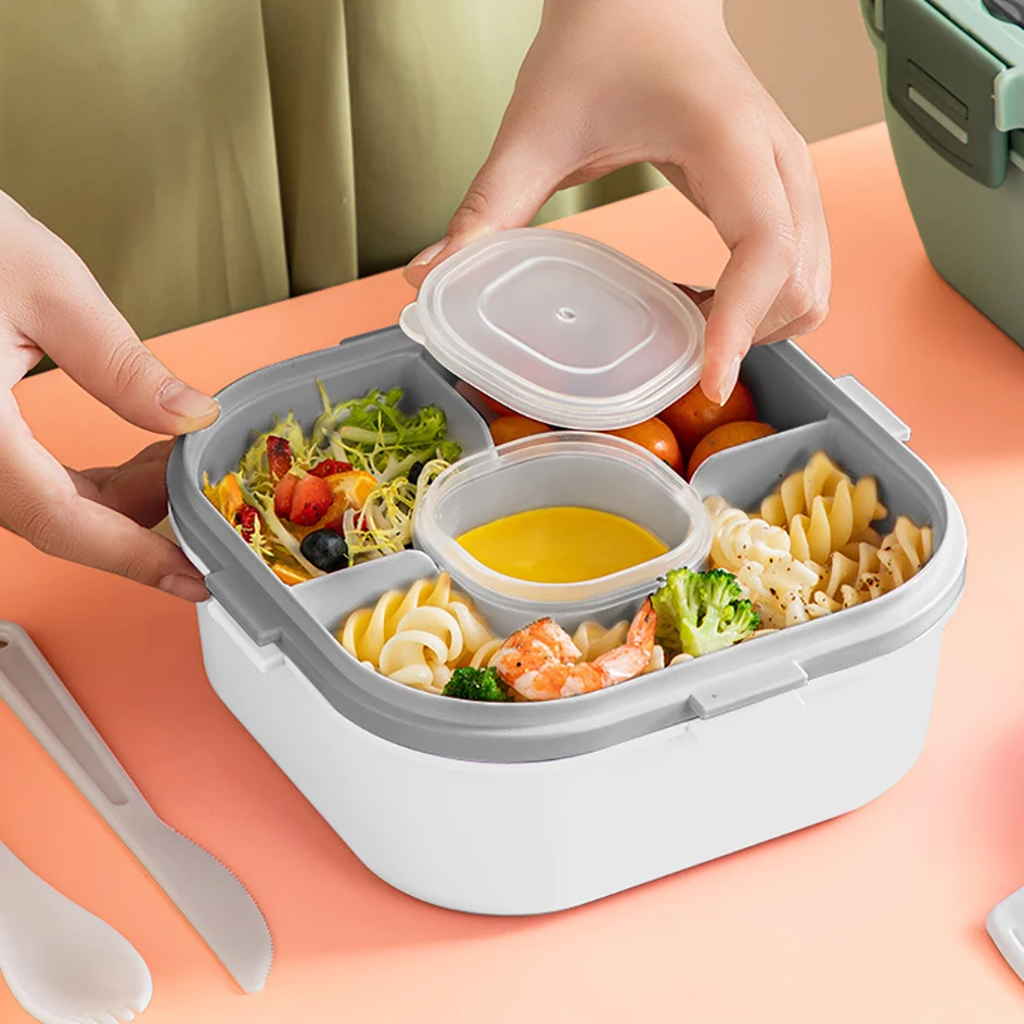 New Design Outdoor Picnic Keep Cold Plastic Portable Divided Salad Lunch Box  - China Bento Lunch Box and Plastic Lunch Box price