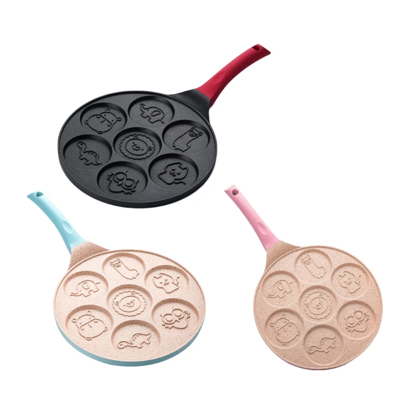

Home Kitchen Non-stick Pancake Mold 7-hole Breakfast Pan Multi-function Egg Frying Pan Mould