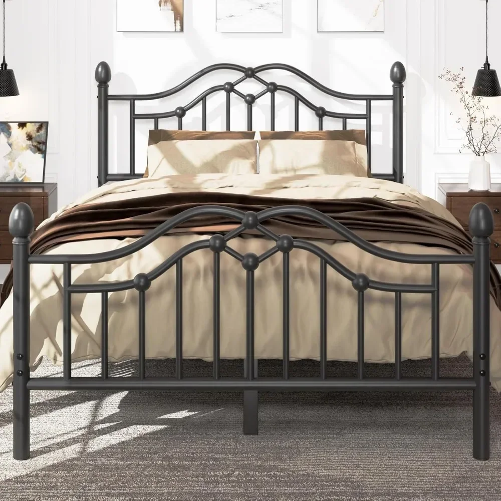 Metal Bed Frame with Headboard and Footboard, Modern Iron Platform Bed Frame Support Up to 1200LBS, Under Storage Bed Frames 2