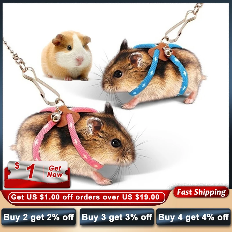 

Pet Traction Rope Adjustable Soft Anti-bite Harness Leash With Bell For Bird Parrot Mouse Hamster Rat
