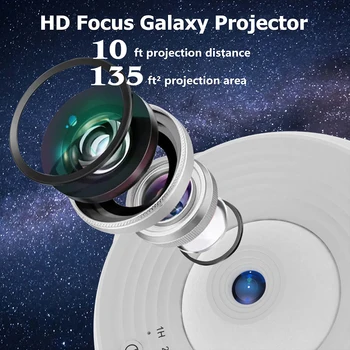 Galaxy Projector Night Light Star Planetarium Projector Adults 360° Rotate Gaming Room, Home Theater, Ceiling, Room Decor (White 5