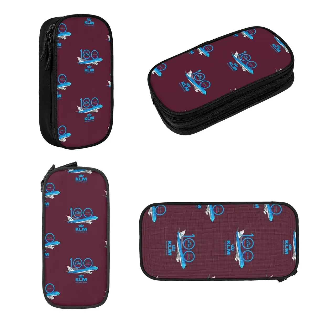 100 Years Boeing 747 Klm Royal Dutch Airlines Amazing Idea Pencil Cases Large Capacity Pen Bags Pen Box Pencil Pouch Boys Girls