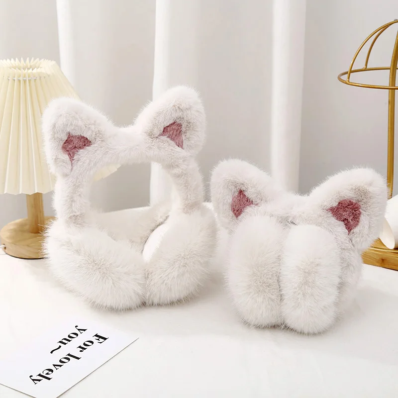 Faux fur Earmuffs winter ear warmer Ear-muffs for women thickened cute Earflap outdoor antifreeze women's ear Cover warm earmuffs fur earmuffs