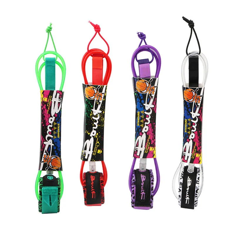 8 ft 7mm TPU foot leash surfboard foot rope colorful Bouck surf leash 2