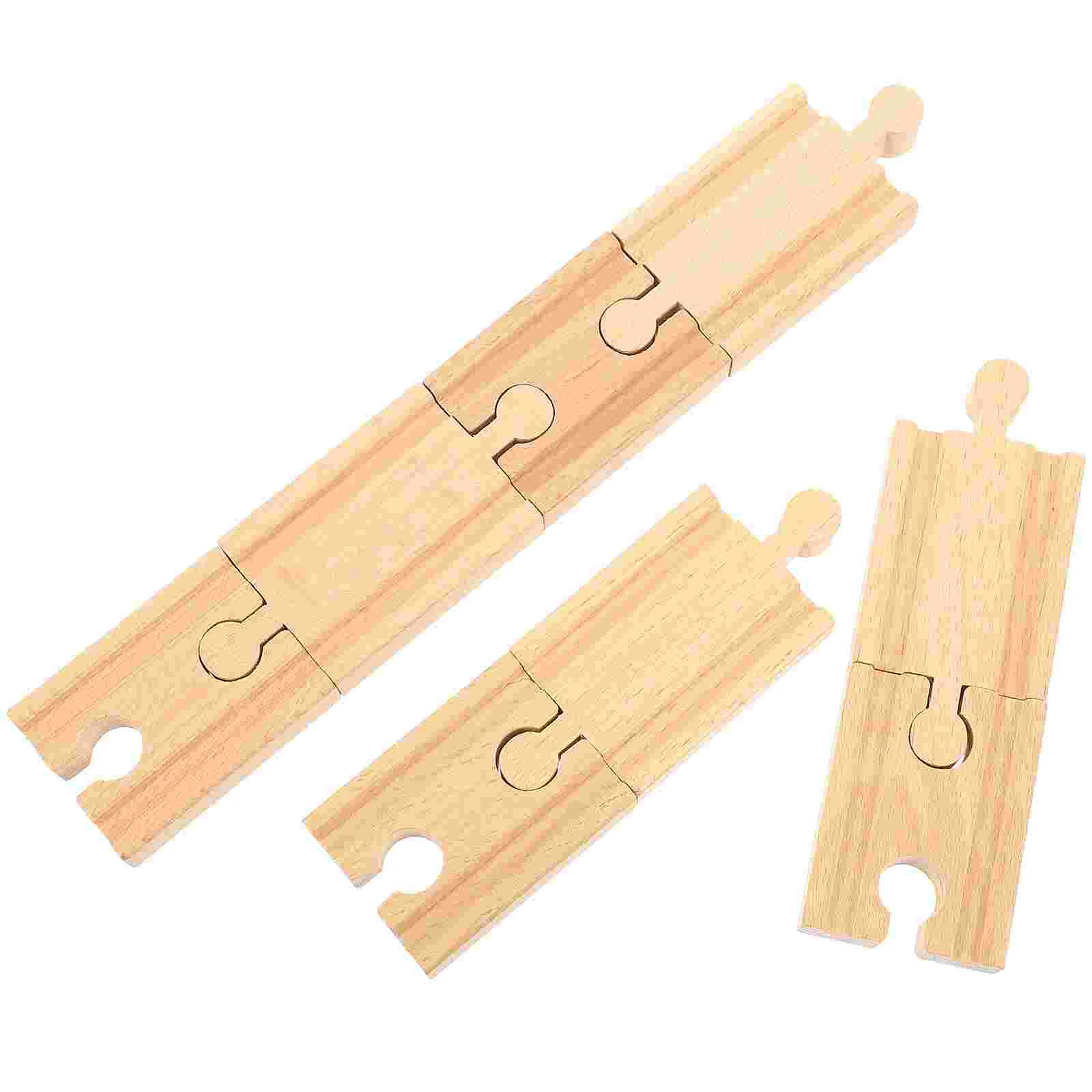 

8 Pcs Toy Train Track Accessories Wooden Tracks Scene Compatible Railway Playthings Blocks