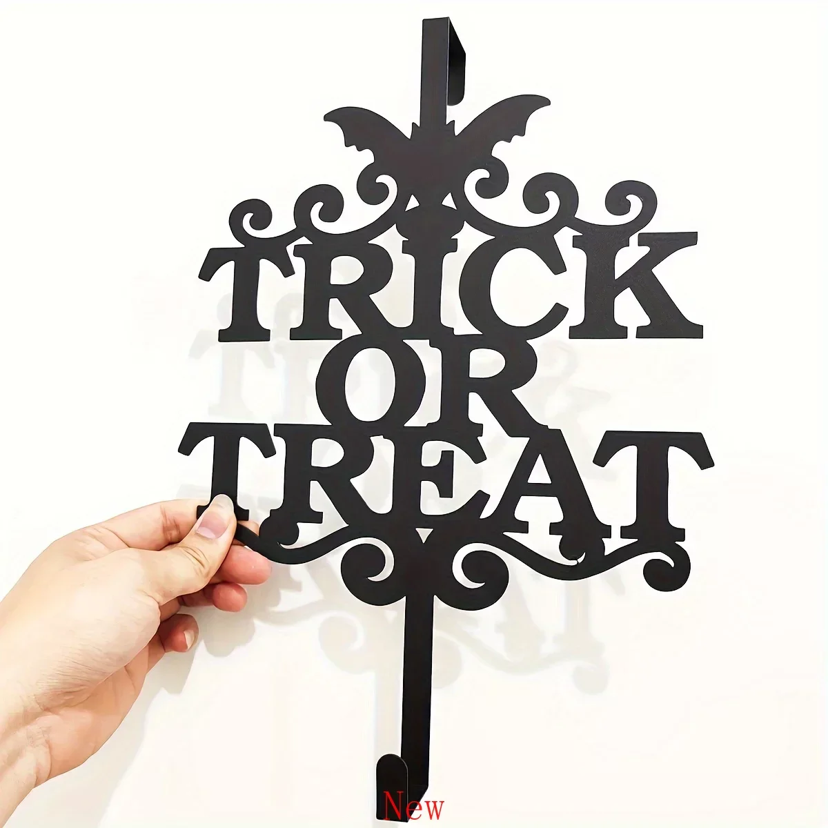 

Promotion Trick or Treat Wreath Hanger，Wreath Hanger for Front Door Wall Metal Over The Door Single Hook Christmas Decorations