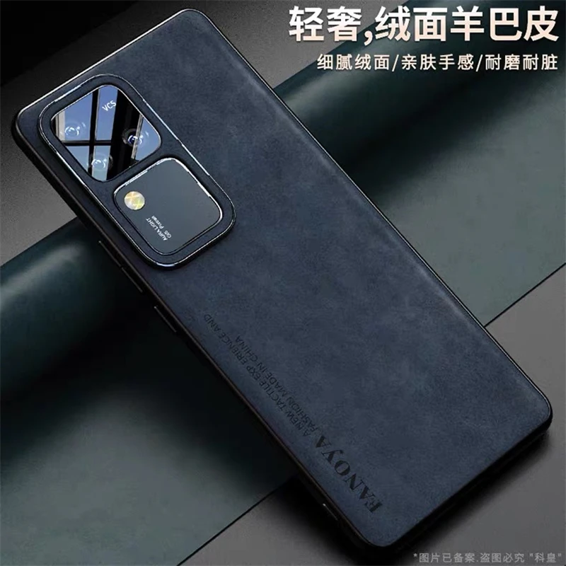 Luxury Leather Phone Case with Camera Protection and Shockproof Silicone Bumper