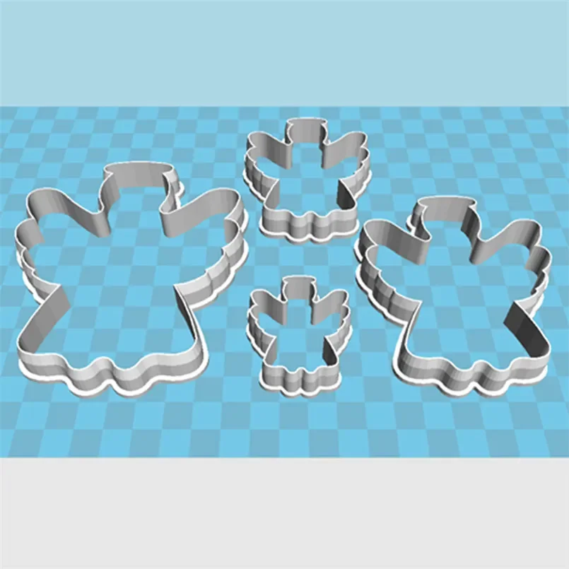 Four Specifications Cartoon Legendary Figures Angel Wearing Halo Plastics Moulds Cake Cookie Fondant Tools Sushi Fruit Cutters