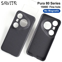 SAVIITR Aramid Fiber Magnetic Slim Phone Case with Metal Lens Guard for Huawei Pura 80 Ultra (1500D Fine hole)