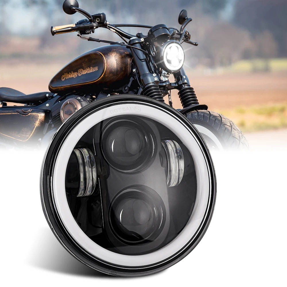 51 W 5.75 Inch LED Motorcycle Headlight Hi/Lo Beam for Harley  FXST,FXSTB,FXSTC,FXCW,FXCWC Honda Rebel Triumph Driving Headlamp -  AliExpress