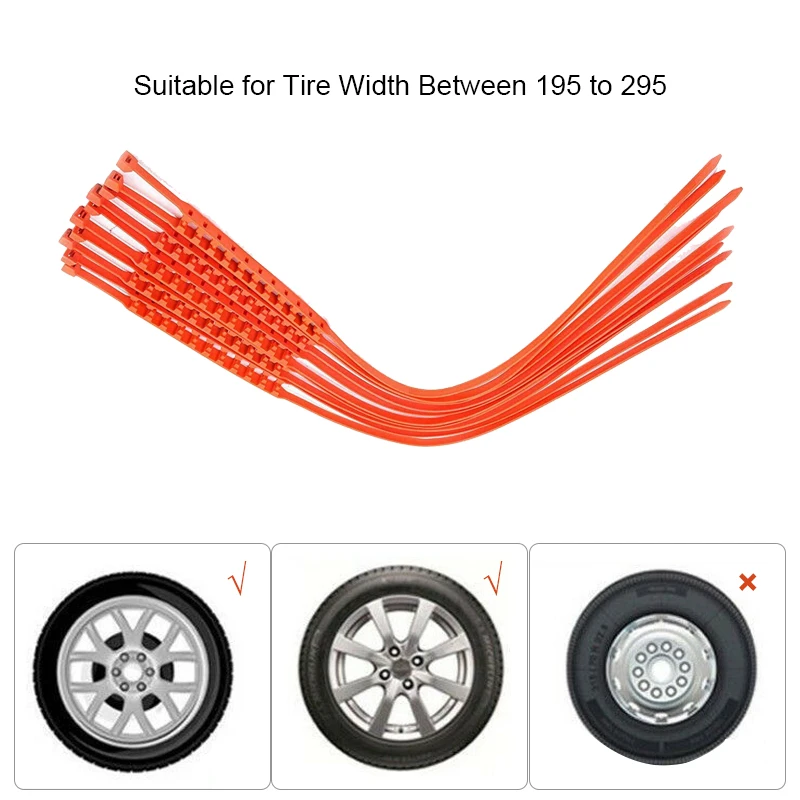 10pcs Car tire anti-skid ties emergency snow anti-skid chains universal mud car chains obd2 car accessories