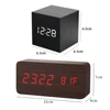 Wooden Digital Clock Multi-function LED Alarm Clock with Time/ Date/ Temperature Display and Voice Control for Home Office Trave 6