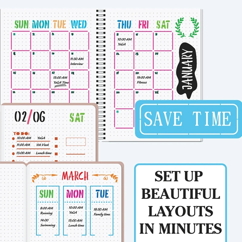 20개 플래너 스텐실 5 7.5 어린이를 위한 저널 스텐실 DIYJournal Notebook Dropship