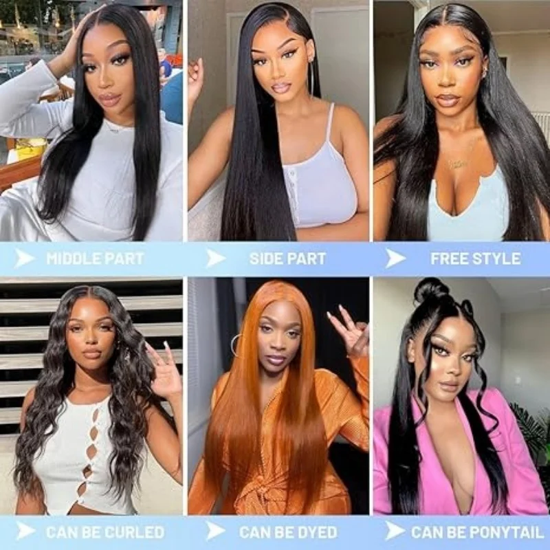 40 inch Glueless straight wigs 5x5 Pre-Cut HD Lace wigs human hair 220 density wear and go Brailian human hair wigs for women
