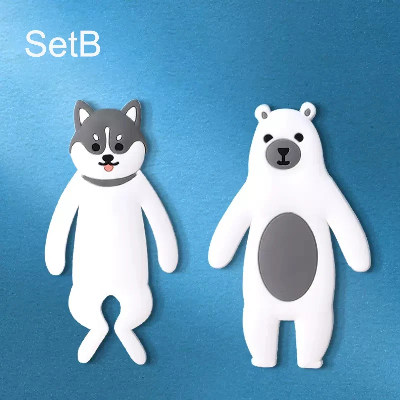 Wall Hooks Strong Self Adhesive Door Wall Hangers Creative Animals Silicone Hook Home Storage Hooks Wholesale 5