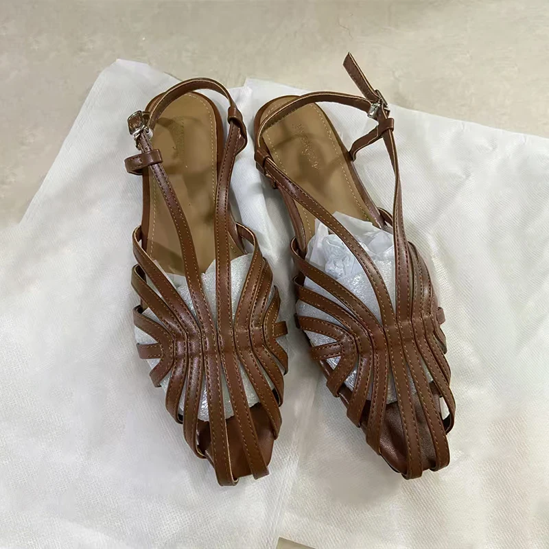 Vintage gewebte Keilsandalen, ausgehöhlte Sommerschuhe mit geschlossener Zehenpartie, lässige Slip-On-Espadrilles für Sommerbankette, atmungsaktive Espadrilles mit weicher Sohle – Detail 9