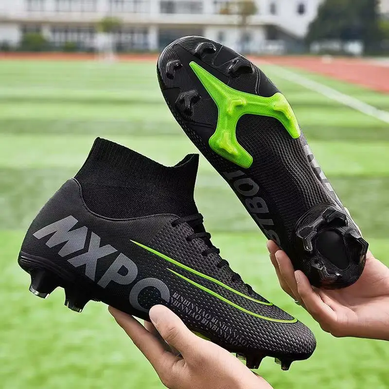 

Black Soccer Boots For Men Fashion New TF/AG Football Sneaker For Men Lightweight Non-slip White Football Training Boots For Men