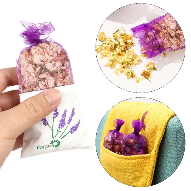 Természetes Száraz Virágok Tasak Illattáska Levegő Frissítés Aromás Menta Rozmaring Jázmin Rózsa Lepke-Biztos Penészálló Ajándék - Image 4