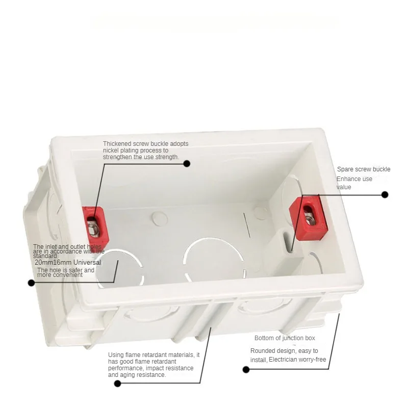 Wall Socket electrical power socket electrical sockets Built-in Mounting Box Suitable for 118mm*72mm Standard