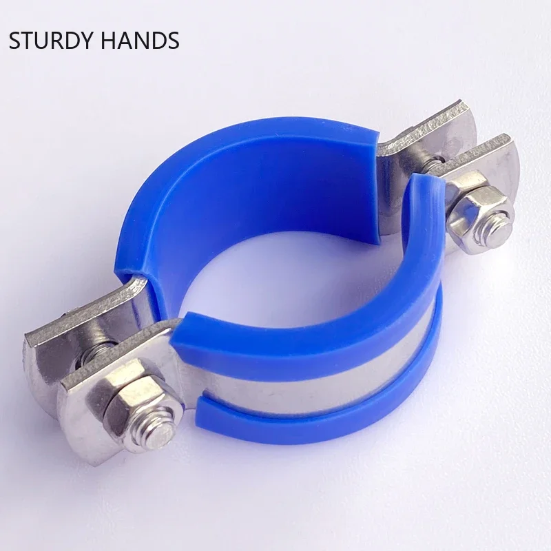 Stainless Steel Thickened Flat Pipe Clamp Steel Pipe Clip Garden Water Connection Fastener Fixed Clip Hardware furniture hardware buckle clamp