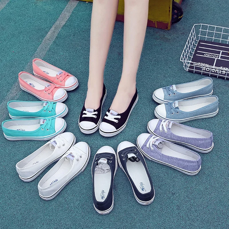 

Women Casual Flats Lace up Shallow Shoes Autumn 2023 Fashion Comfortable Female Canvas Loafers Vulcanized Shoes Ladies Footwear