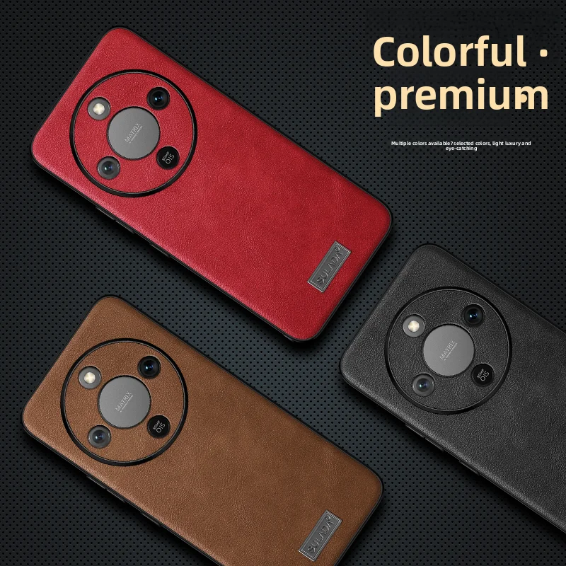 High-End Cowhide Grain Leather Anti-Fall Case - Shockproof Full Cover