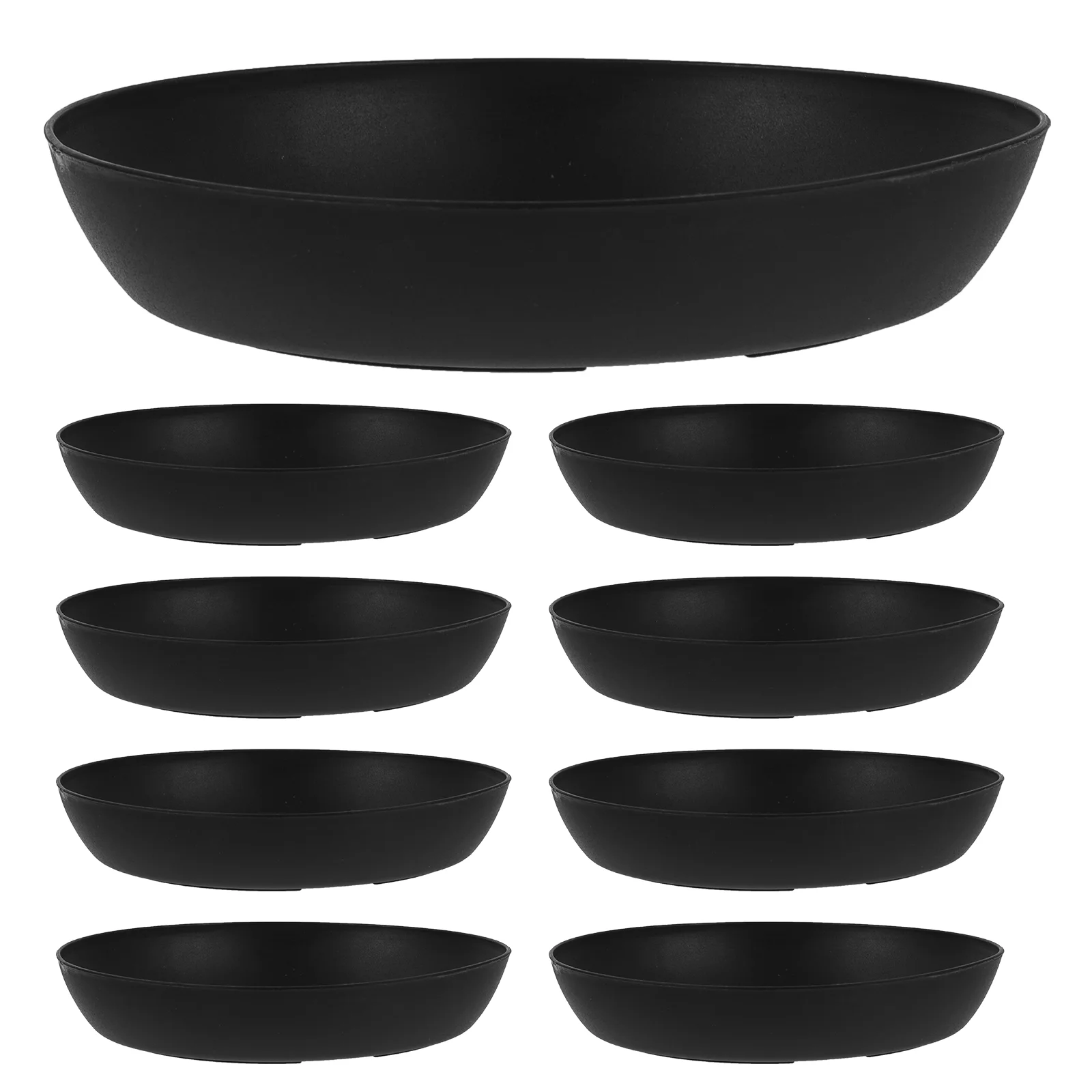 

Plastic Succulent Plant Pot Trays Round Flowerpot Trays Plate (Black)