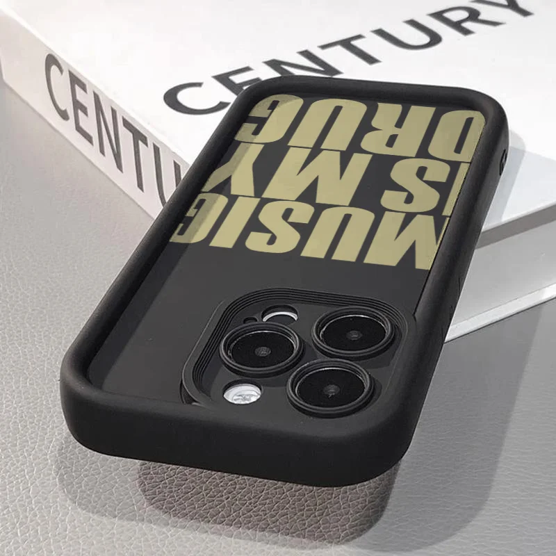 Chic Women's Love Music Soft Phone Case - Stylish English Design Cover