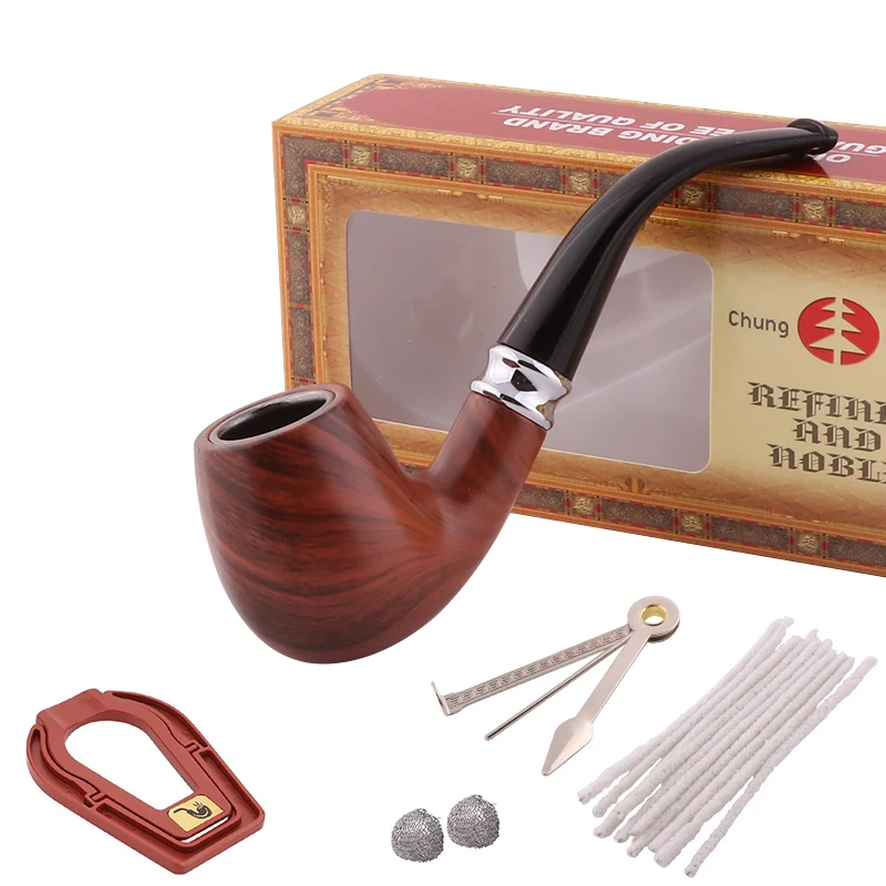 Resin Smoking Tobacco Pipe Set Herb Grinder Pipe Smoking Chimney Filter Gift for Smoke Accessories