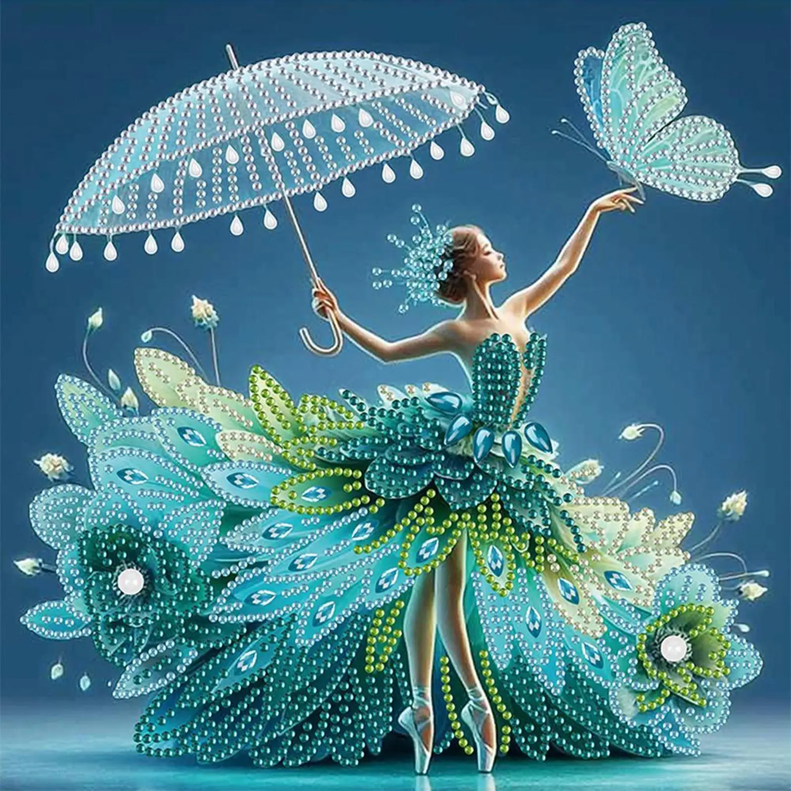 5D DIY Partial Special Shaped Drill Diamond Painting Kit Girl Decoration 30x30cm