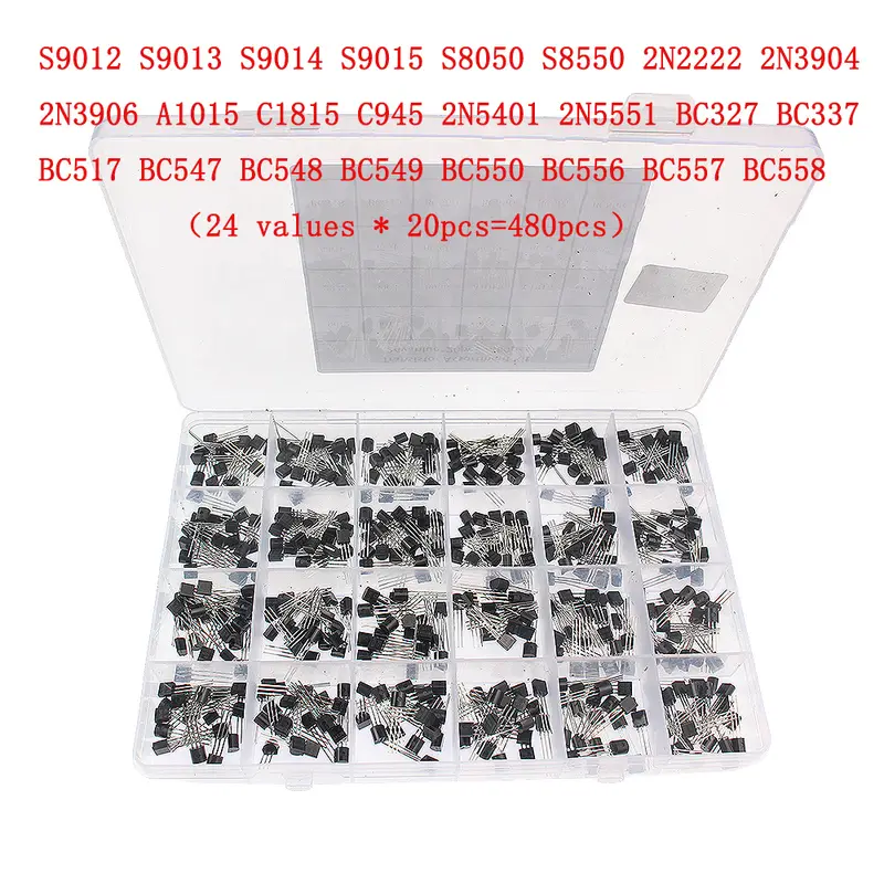 50-900PCS Transistors kit NPN PNP S8050 S8550 S9012 2N3904 2N3906 C1815 A1015 MJE13001 BC327 BC337 BC517 BC547 BC548 BC549 BC558 - Image 18