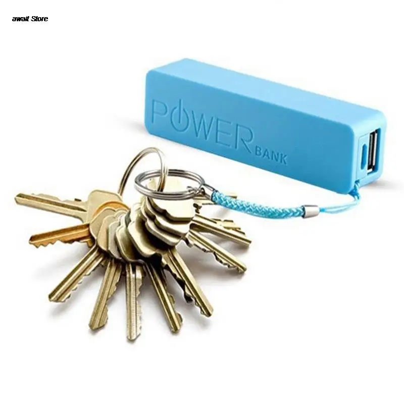 Portable Battery Charger Portable 2600mAh USB External Power Bank Case Pack Box 18650 Battery Charger No Battery Powerbank With Key Chain