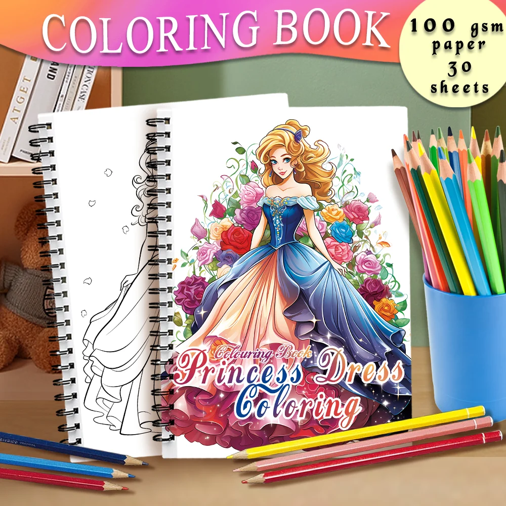 Spiral Coloring book -30 Sheets adult coloring book, 11.2 x 8.3 inches, 100g thick paper, drawing book, homecoming holiday gift 3