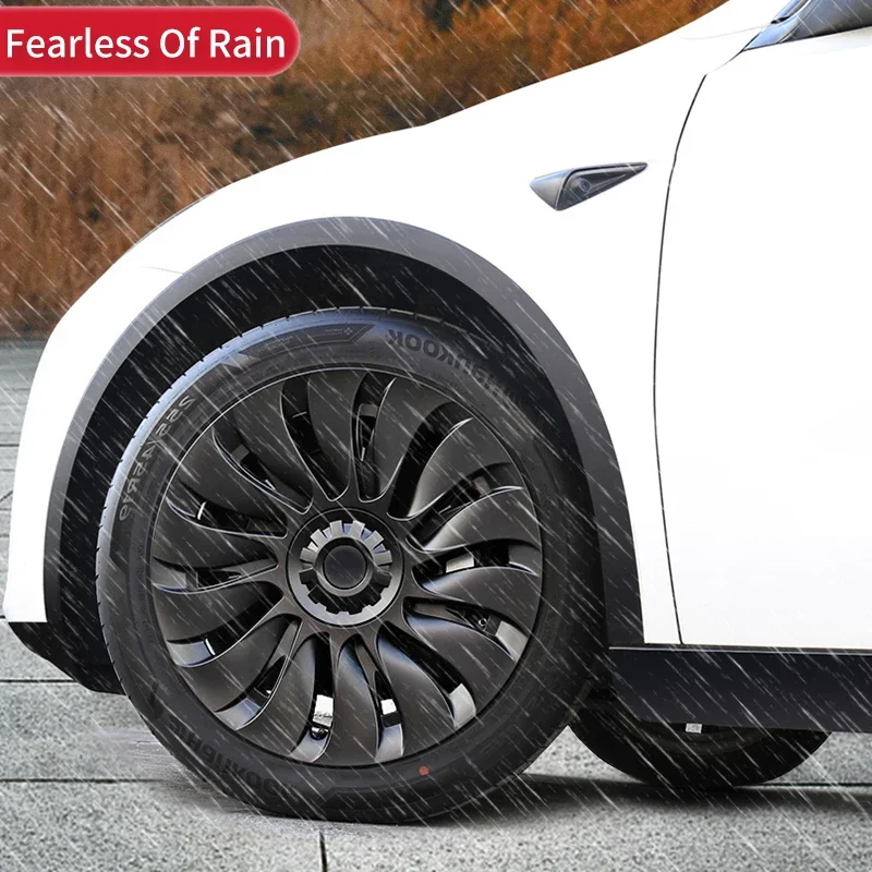 Wheel Cover 4PCS For Tesla Model Y 19 Inch Performance Automobile Replacemen Hub cap Full Rim Cover Car Accessories wheel hub covers wheel hub caps