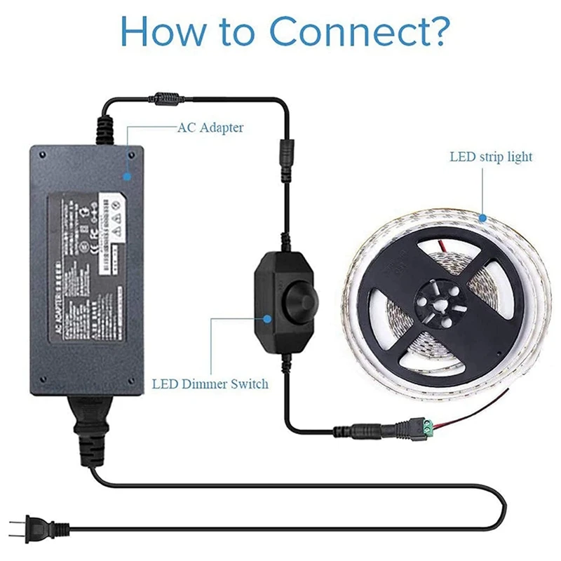5X LED 바 라이트 조광기, DC 12V-24V 6A 조광기 스위치, LED 바 라이트에 적합, LED 로프 라이트 3528, 5050, 5630 (검정색)