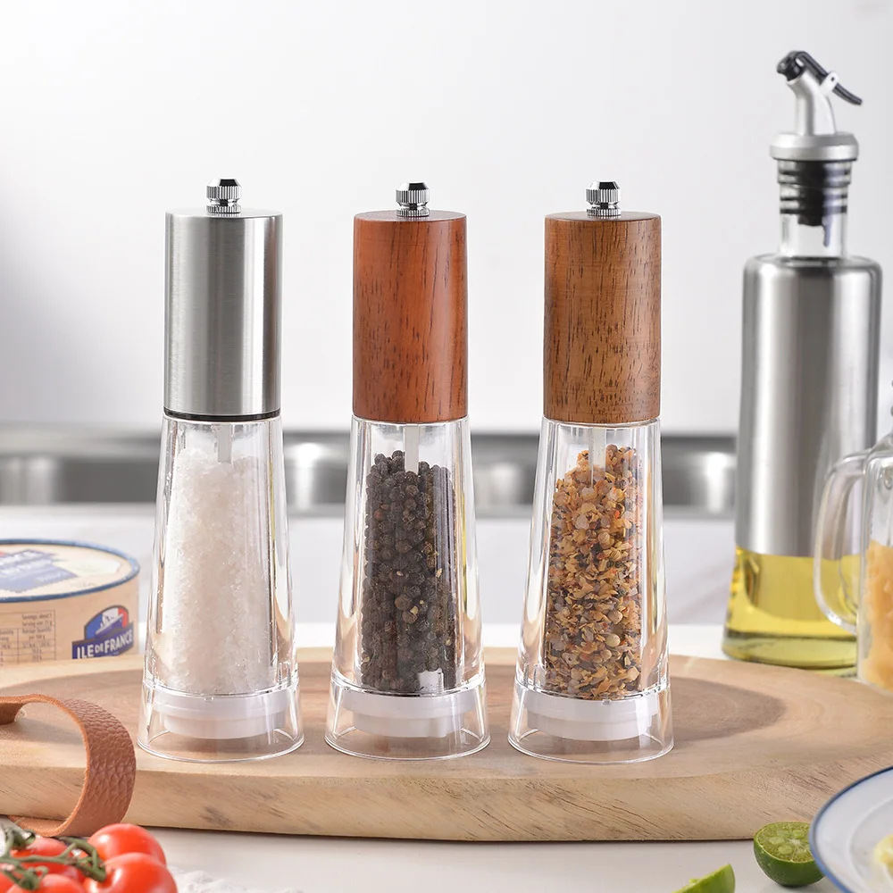 

Manual Acrylic Pepper Grinder Ceramic Core Sea Salt Mill Adjustable Spice Grinders Seasoning Bottle Kitchen Seasoning Tools