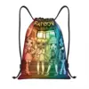 Custom Rainbow High Drawstring Backpack Sports Gym Bag for Men Women Cartoon Animation Shopping Sackpack 1