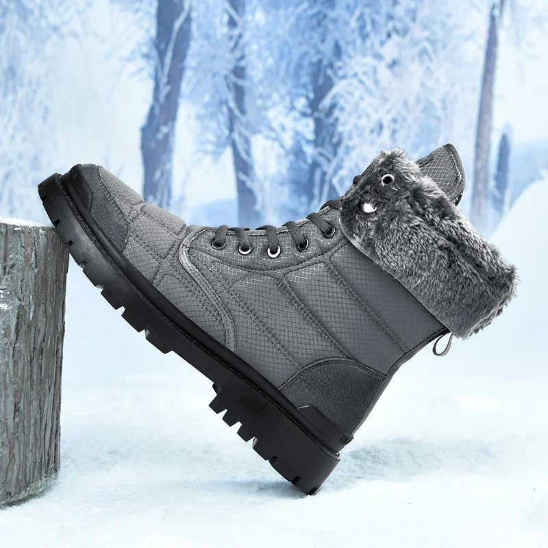 

Winter Warm Fashion Snow Boots for Men Outdoor Anti-skid Botas Comfortable Warm Man High Top Shoes Men Casual Hard-wearing Boots