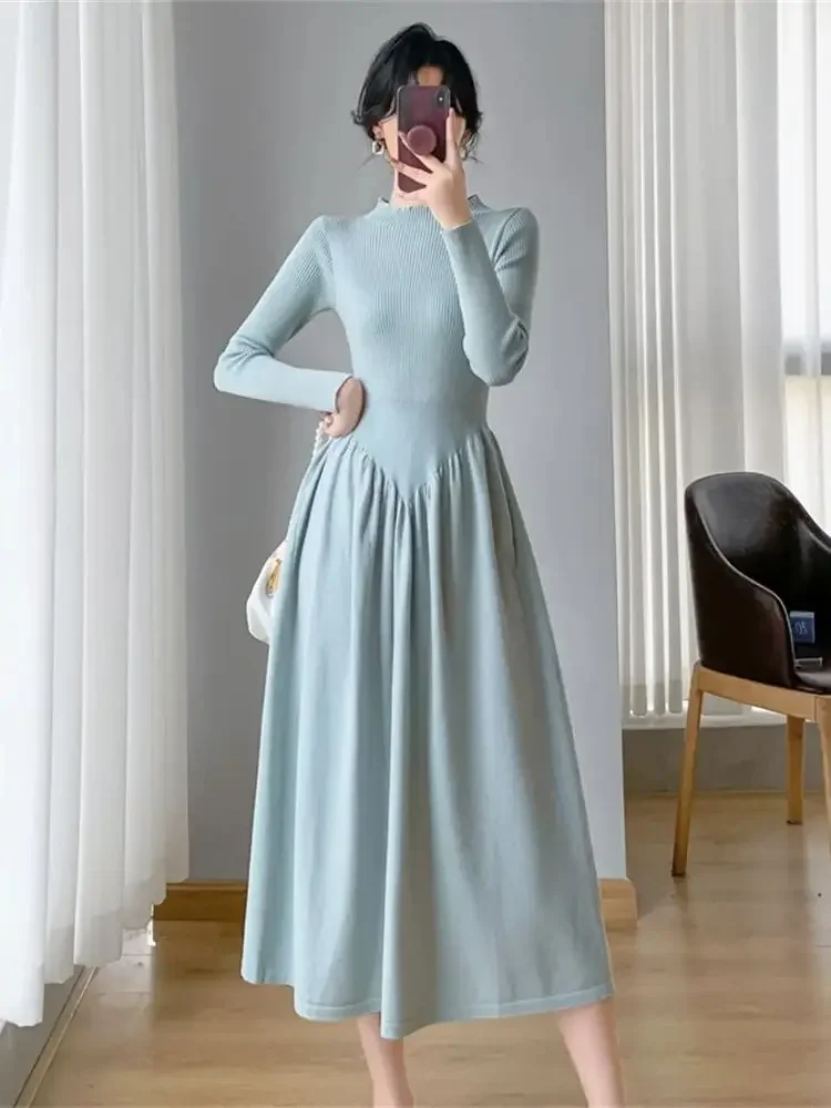TIMI Women's Knitted Winter Sweater Dress - Long Warm Jumper for Cold Weather