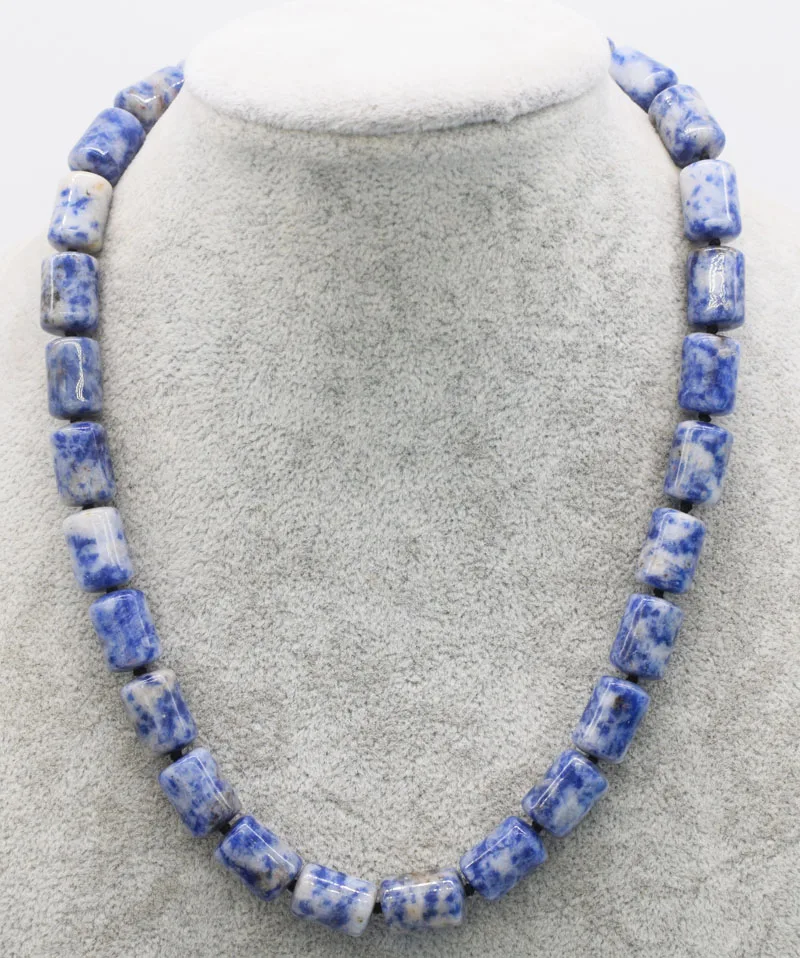 

wholesale 10*14mm blue sodalite agtae pillar necklace 17inch nature beads for woman gift wedding necklace