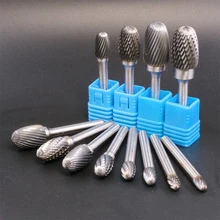 

E Type Single-cut Head Tungsten Carbide Rotary File Tools Drill Milling Carving Bit Tools Point Burr Die Grinder Abrasives Set