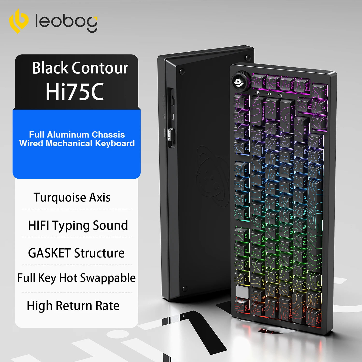 LEOBOG Hi75C/HI75C Pro 75% Custom Mechanical Keyboard Aluminum RGB
