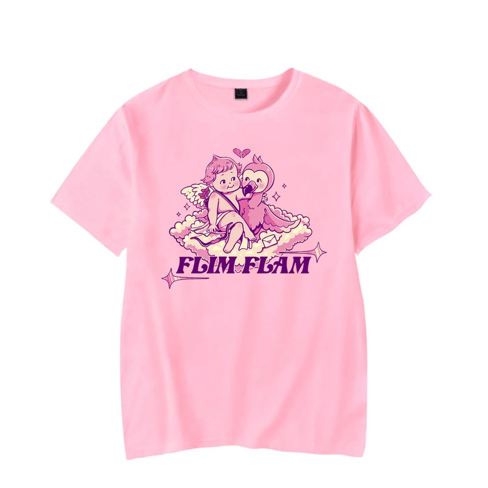 

Flamingo Flim Flam Cupid T-shirt Crewneck Short Sleeve Tee Men Women's Tshirt Harajuku Streetwear Funny Clothes