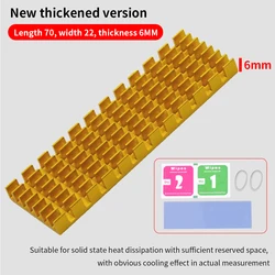 TISHRIC Universal Aluminum Alloy M.2 Solid State Disk Heatsink Cooling Solution (TSR351-Golden-6mm)