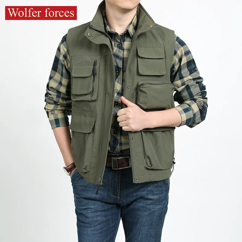 Waist Coat Men Men's Work Clothes Vest Military Vest Large Size Fishing Wear Trekking Men's Clothing Cardigan Elegant