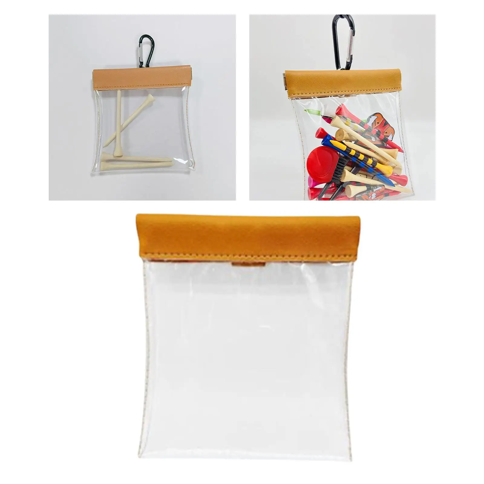 Golf Pouch Bag PVC Hanging Durable Visible Portable Golf Ball Bag for Keys