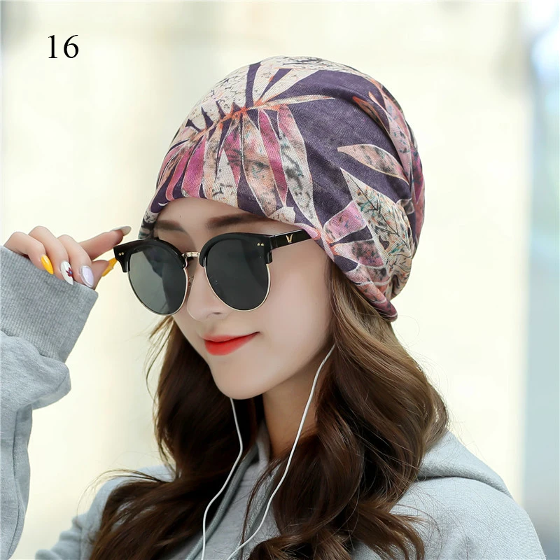Women's Beanies Caps Printed Pullover Cap Chemotherapy Cap Pile Pile Cap Outdoor Hat Turban Cap Spring and Summer Breathable Cap 6