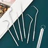 Toothpick Set Tooth Flossing Reusable Titanium Toothpicks Portable Stainless Steel Toothpick Floss Teeth Cleaner Oral Cleaning 2