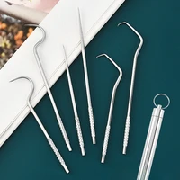 Toothpick Set Tooth Flossing Reusable Titanium Toothpicks Portable Stainless Steel Toothpick Floss Teeth Cleaner Oral Cleaning 2